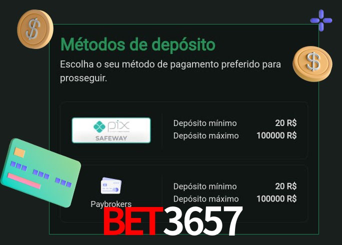 O cassino bet3657 oferece uma grande variedade de métodos de pagamento